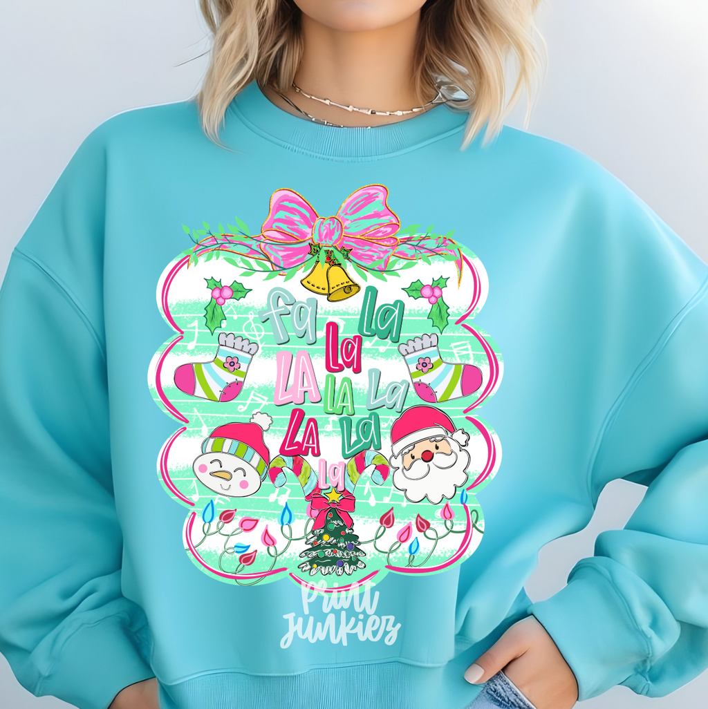 Fa La La Doodle Preppy Christmas - DTF