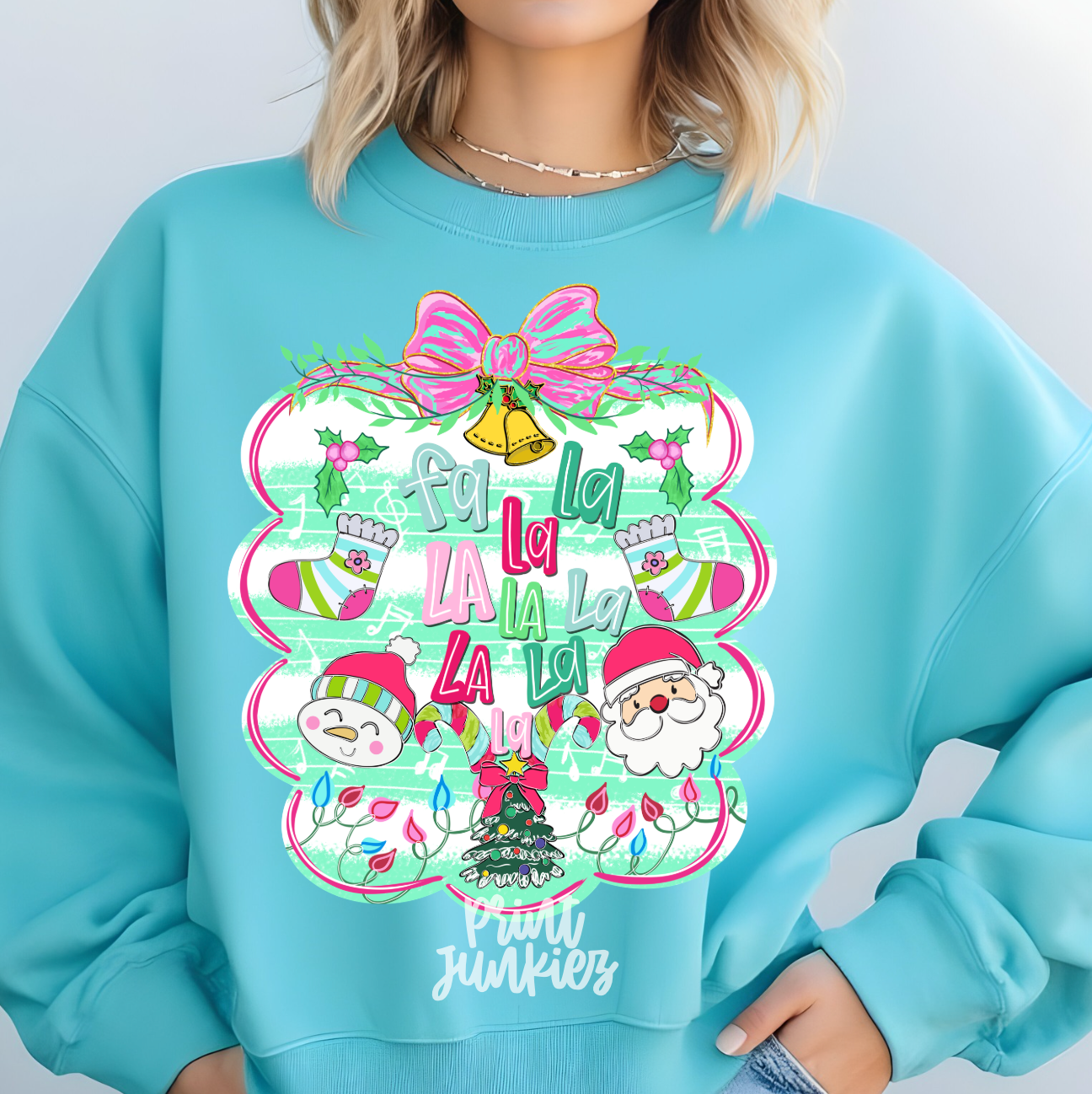 Fa La La Doodle Preppy Christmas - DTF