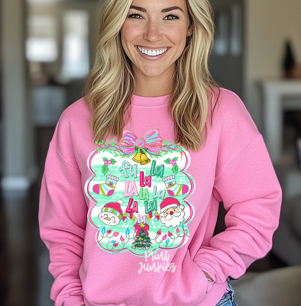 Fa La La Doodle Preppy Christmas - DTF