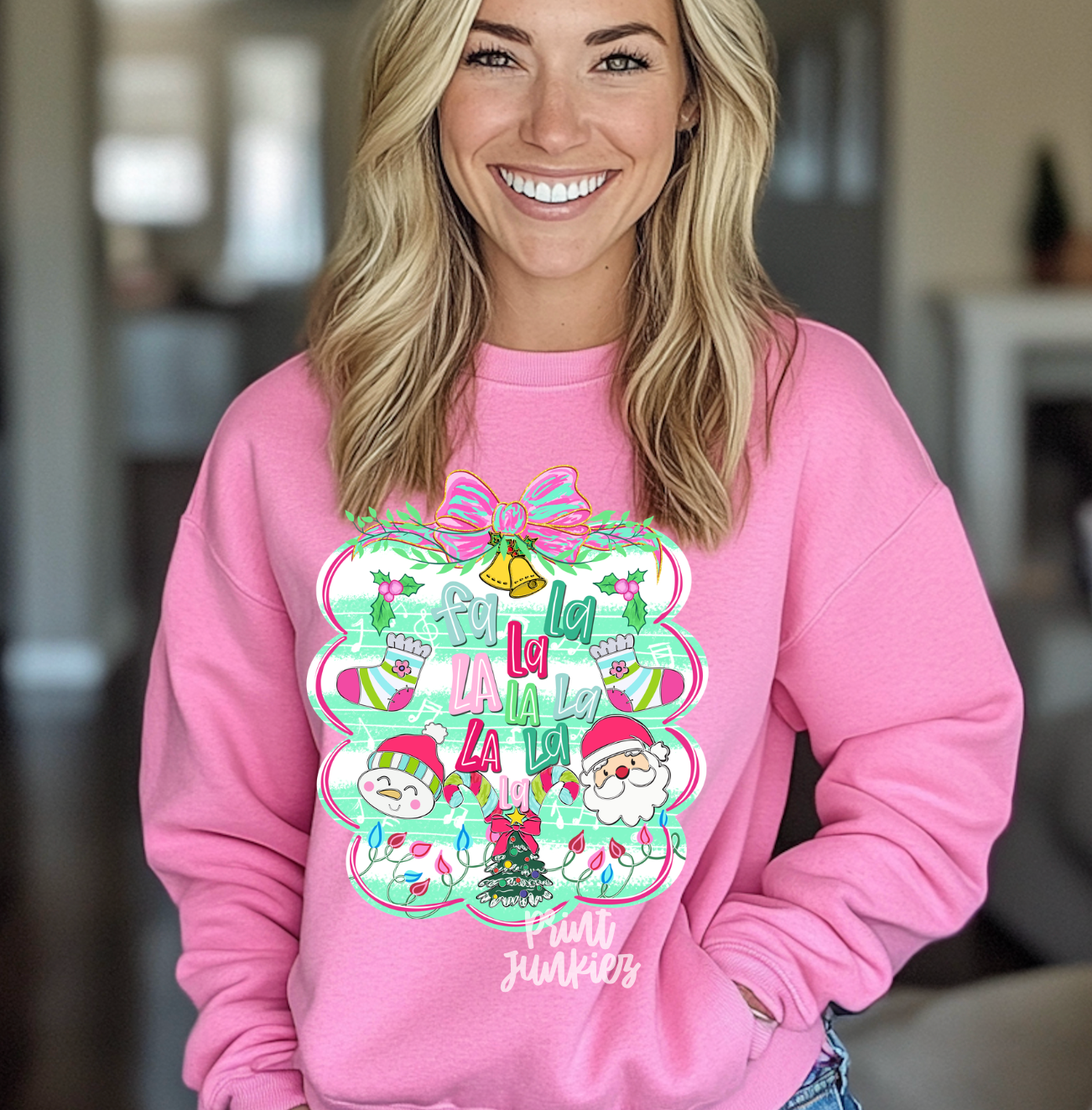 Fa La La Doodle Preppy Christmas - DTF