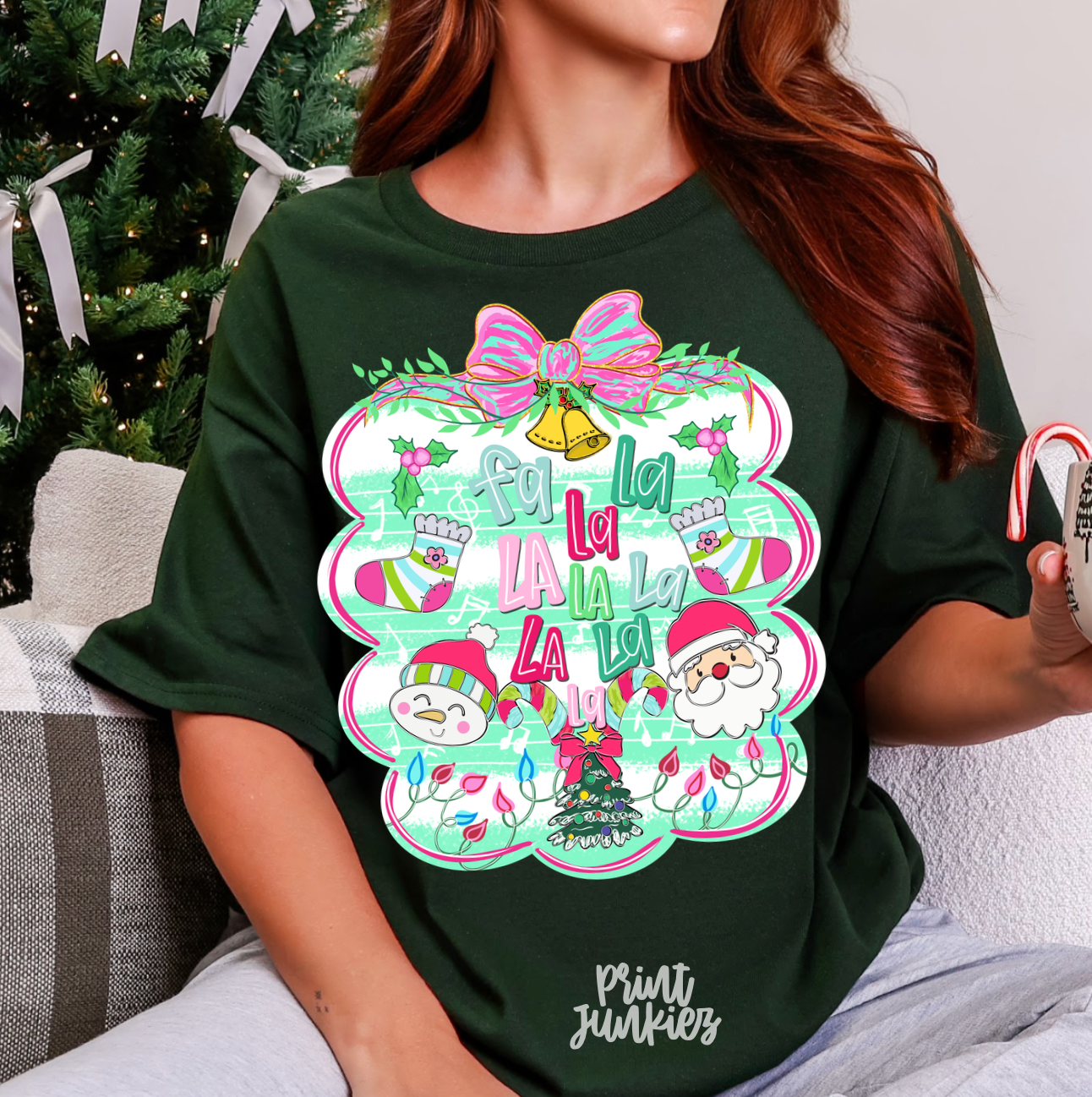 Fa La La Doodle Preppy Christmas - DTF