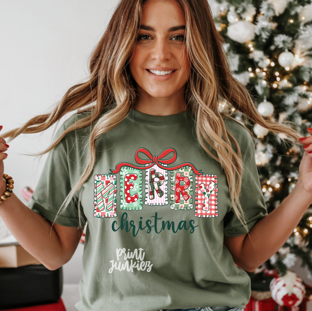 Merry Christmas Doodle Framed - DTF