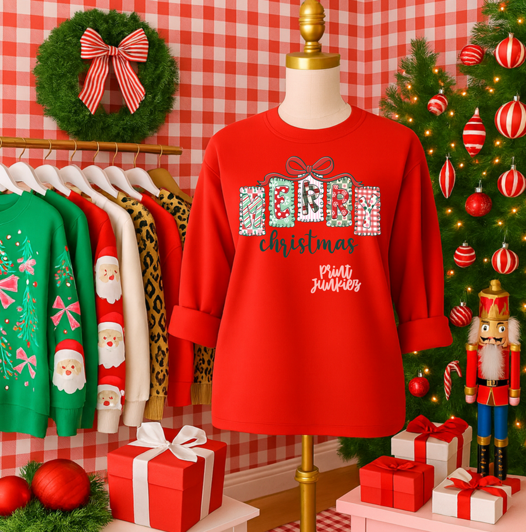 Merry Christmas Doodle Framed - DTF