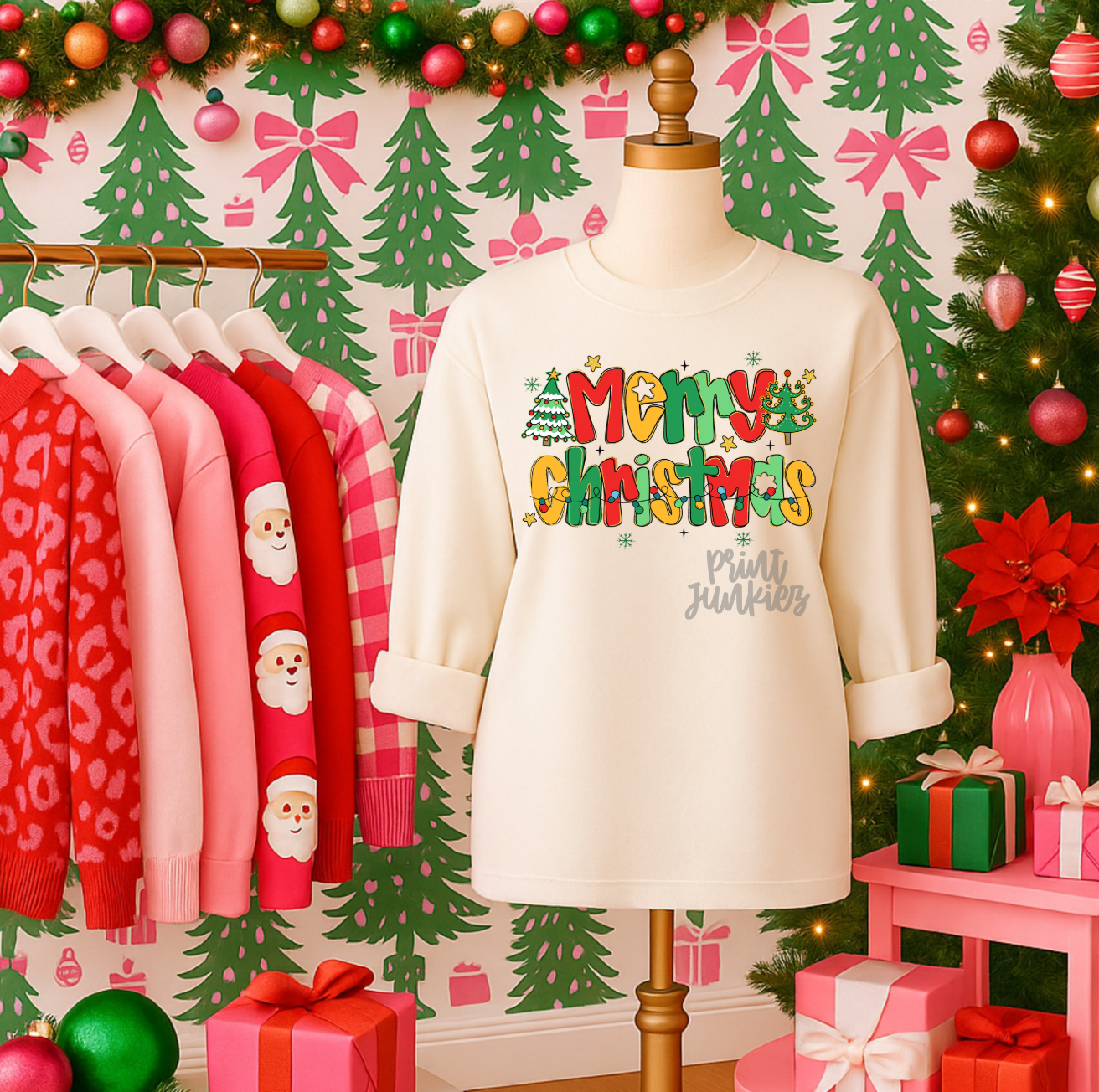 Merry Christmas Doodle Letters - DTF