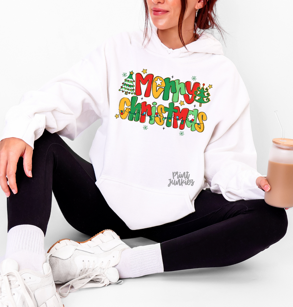 Merry Christmas Doodle Letters - DTF