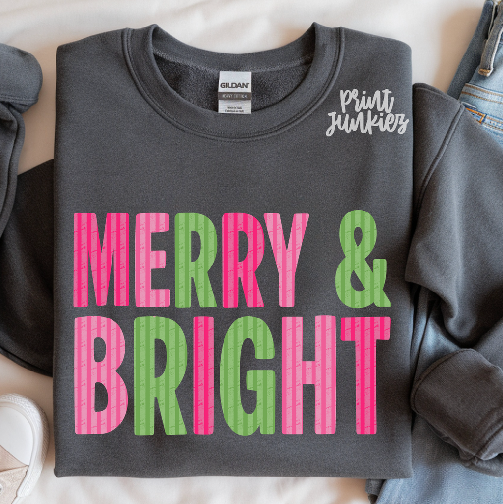 Merry & Bright Striped - DTF