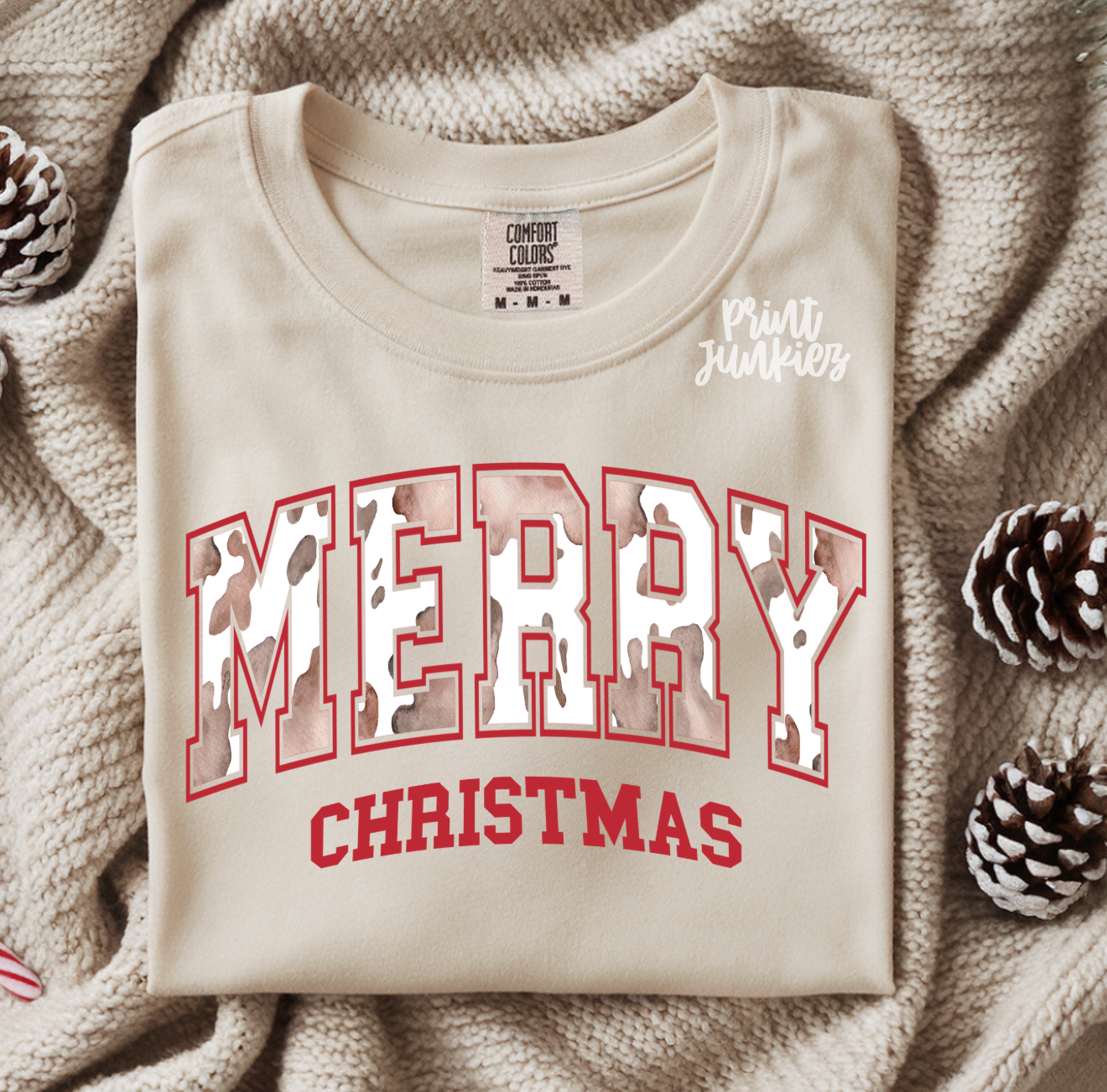 Merry Christmas Cow Print - DTF