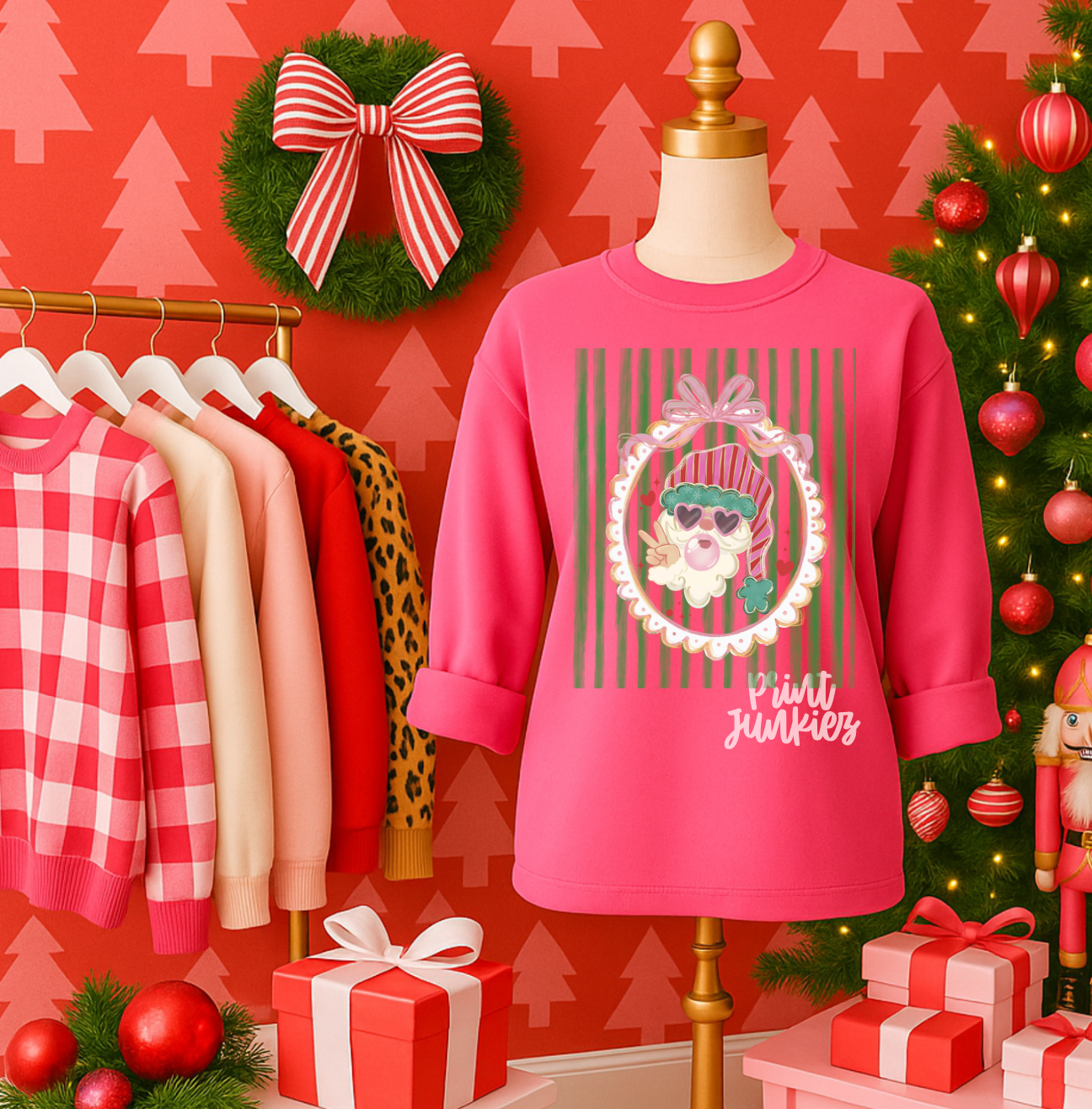 Preppy Santa Coquette Frame - DTF