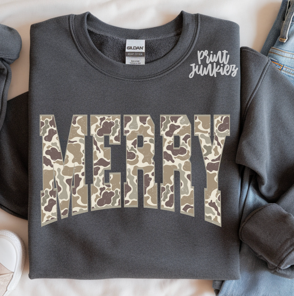 Merry Camo Distressed - DTF