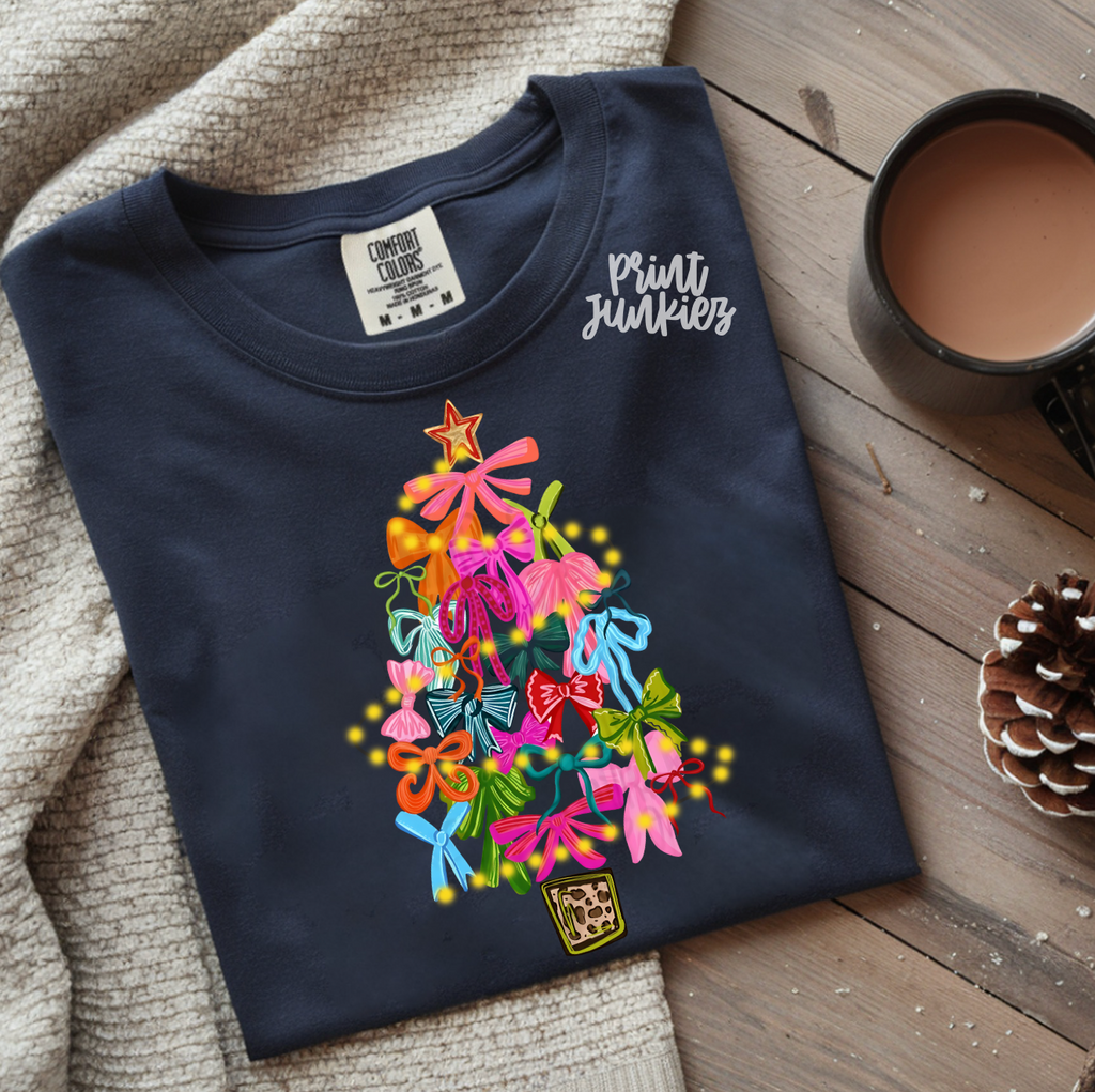 Coquette Bow Christmas Tree - DTF