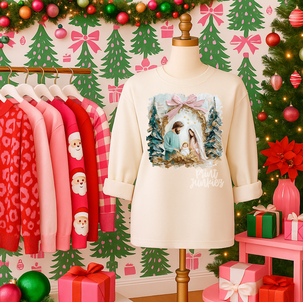 Hand Painted Manger Scene - DTF