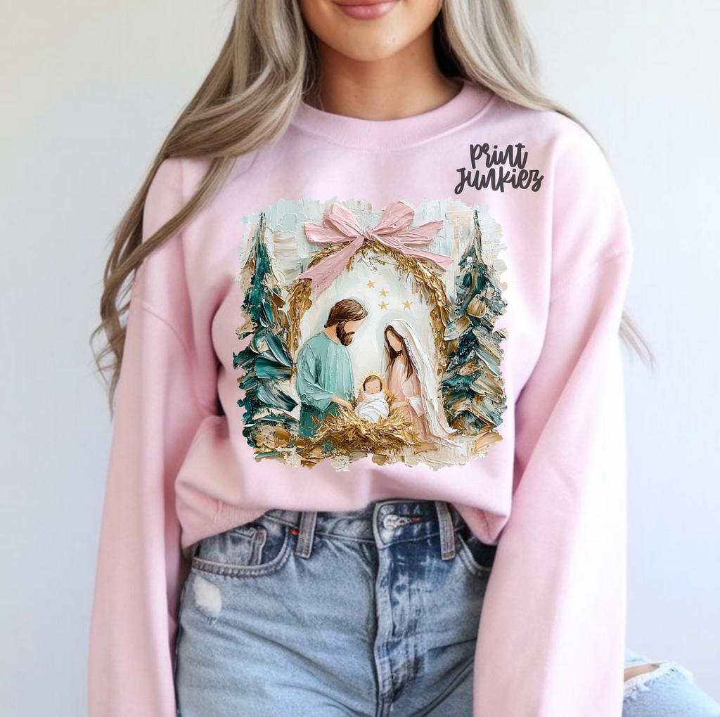 Hand Painted Manger Scene - DTF