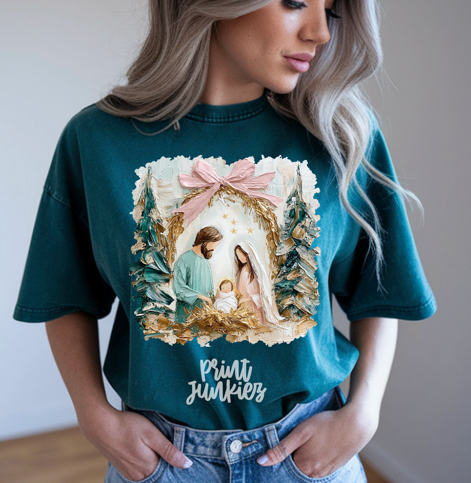 Hand Painted Manger Scene - DTF