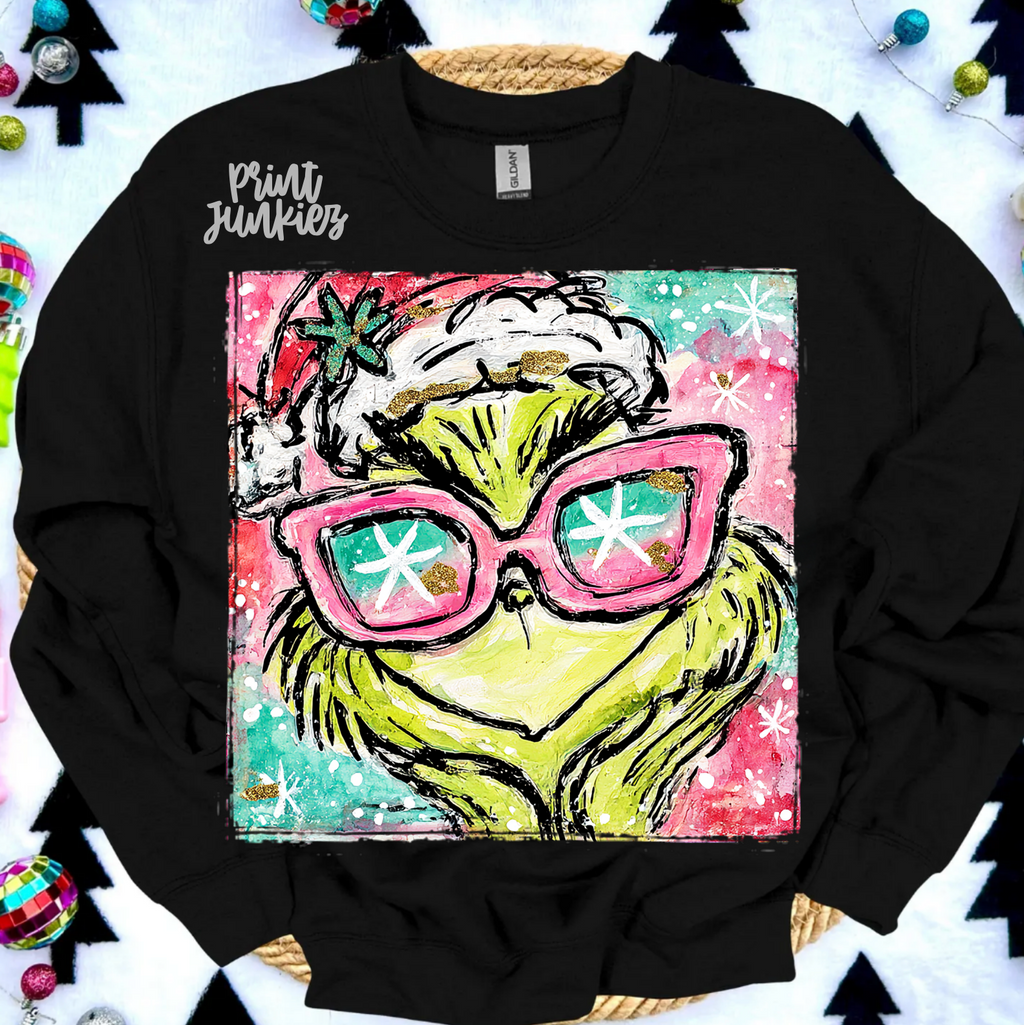 Preppy Painted Green Man w/ Sunglasses - DTF