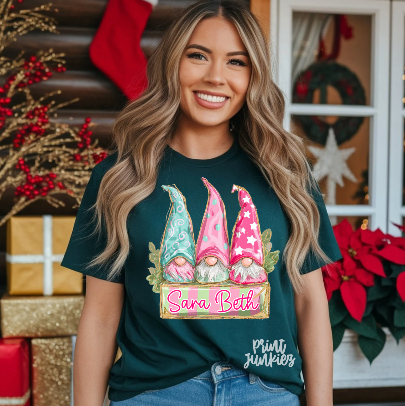 Pink & Blue Whimsical Gnomes - DTF