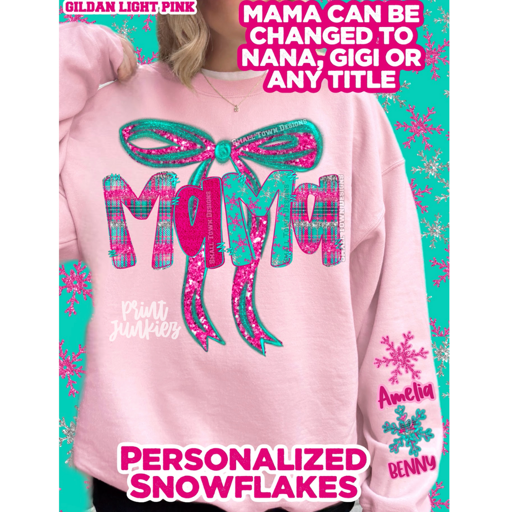 Winter Pink Teal Alpha - CUSTOM - DTF