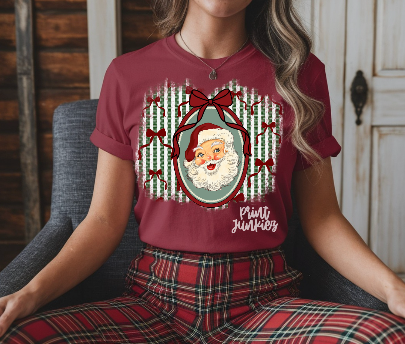 Preppy Santa Distressed - DTF