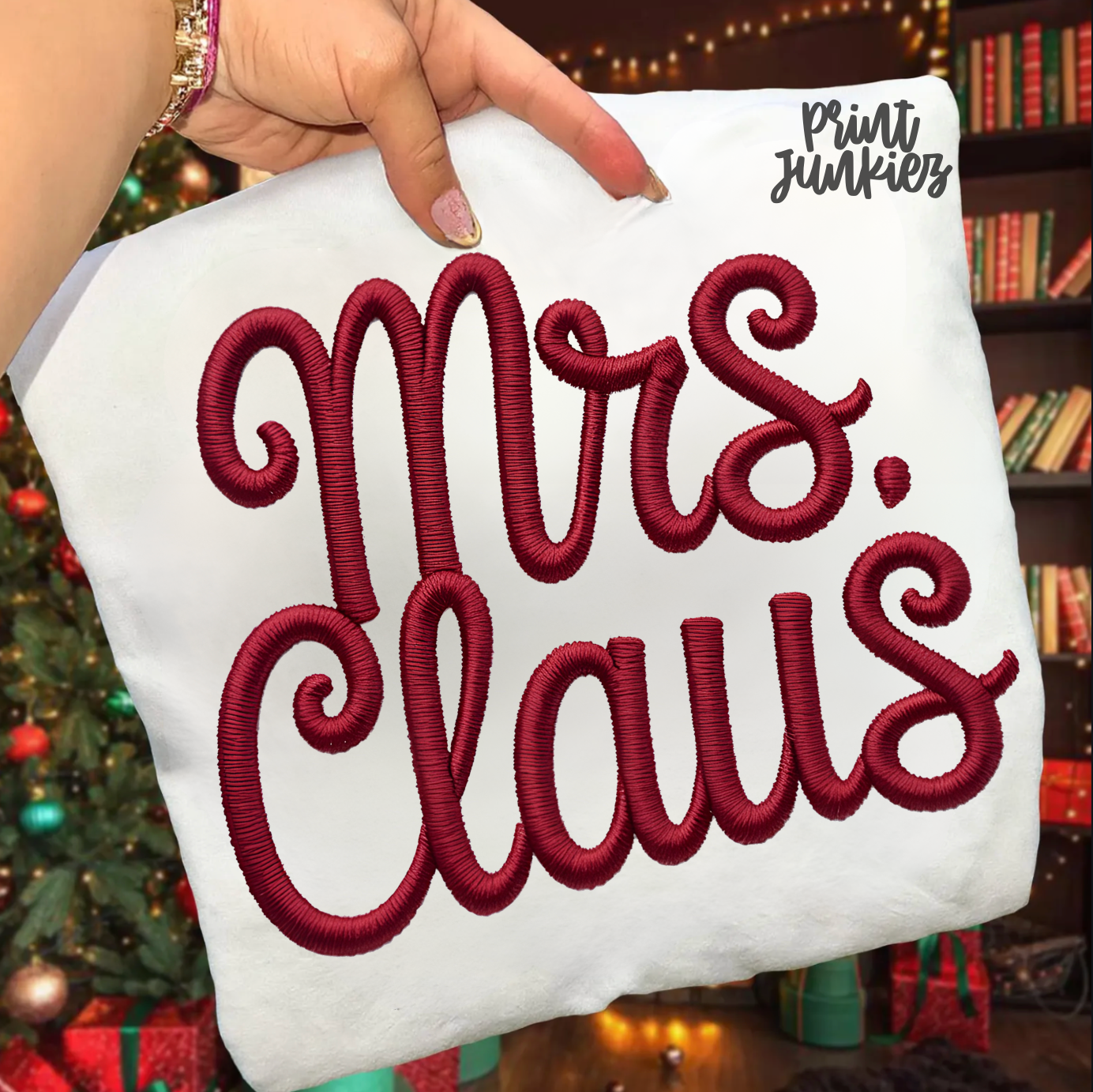 Mrs. Claus Faux Embroidery - DTF