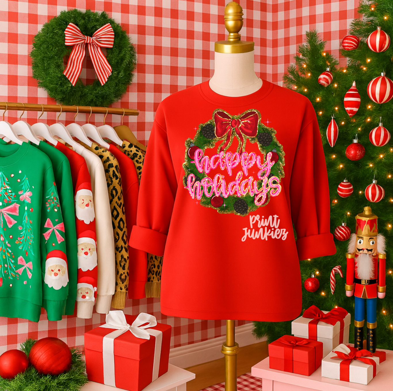 Happy Holidays Wreath - DTF