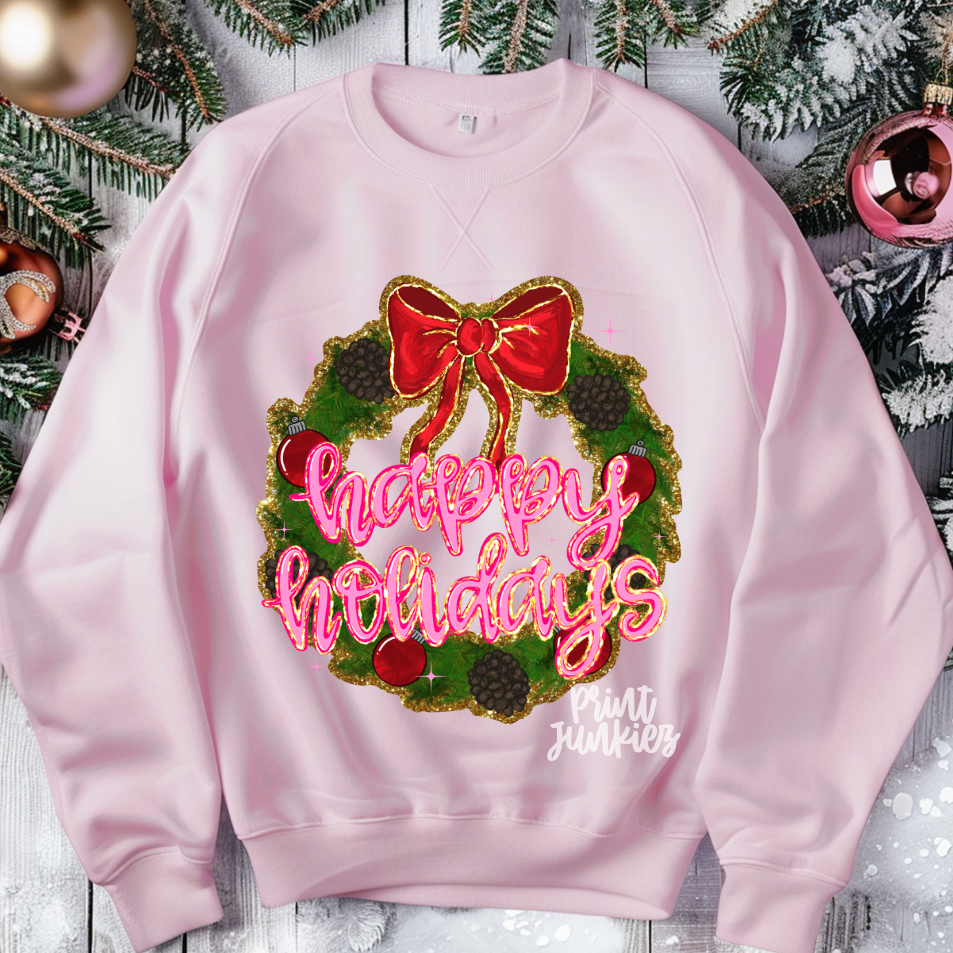 Happy Holidays Wreath - DTF