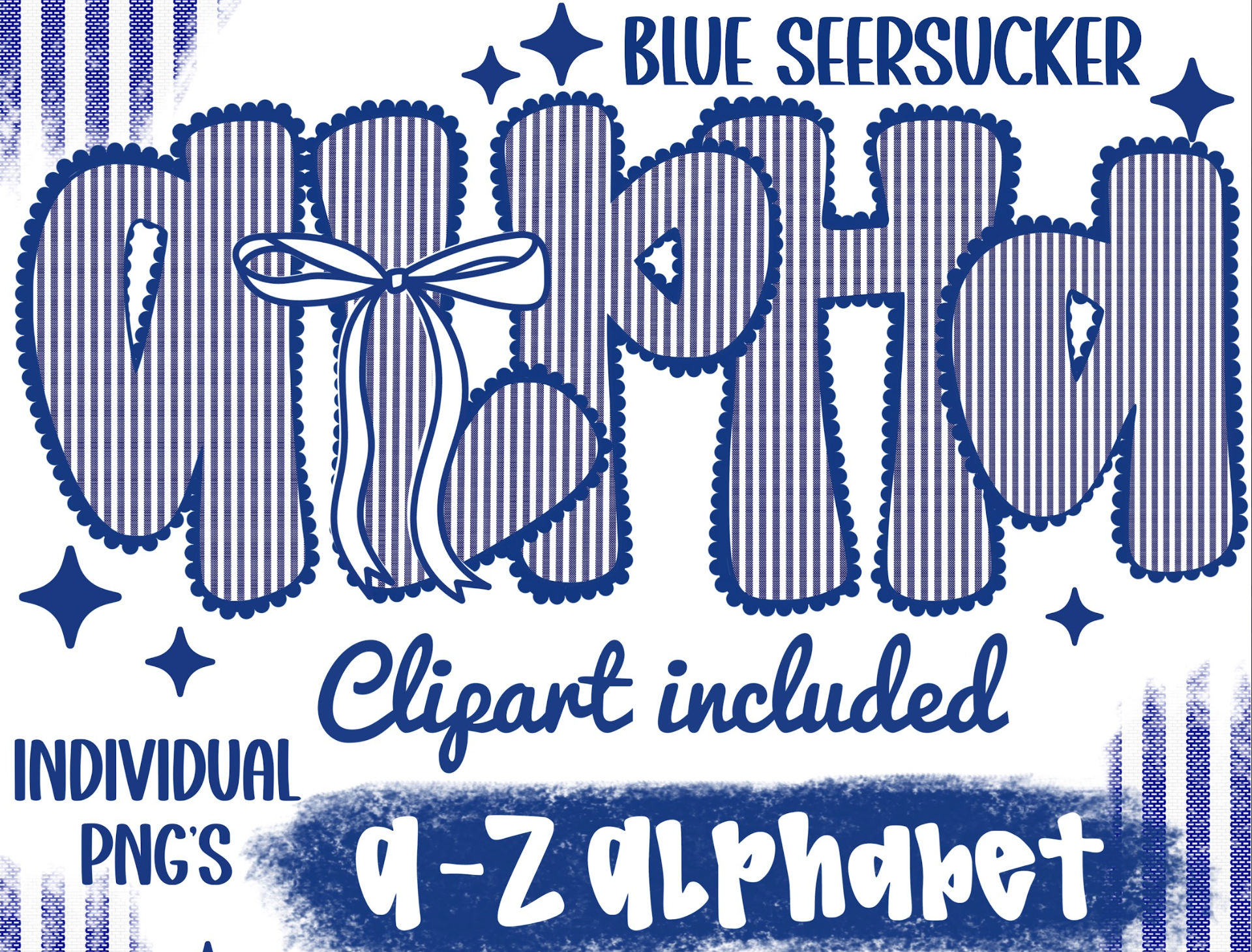 Blue Seersucker - CUSTOM - DTF