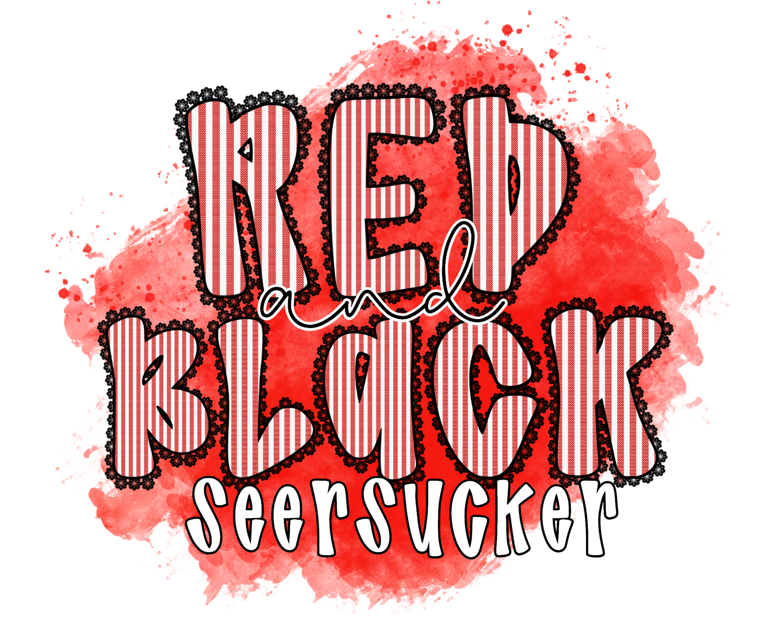 Red & Black Seersucker - CUSTOM - DTF