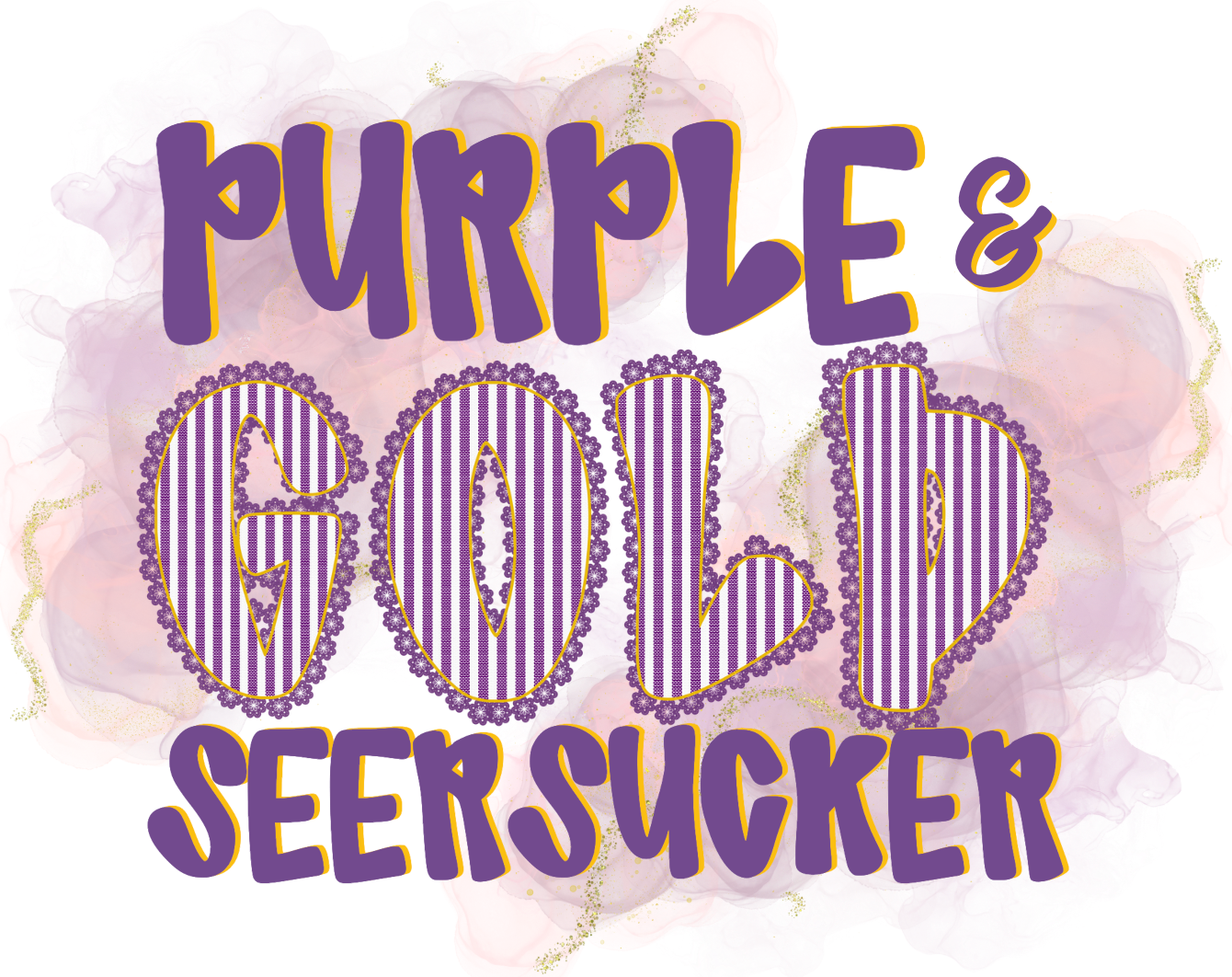 Purple & Gold Seersucker - CUSTOM - DTF