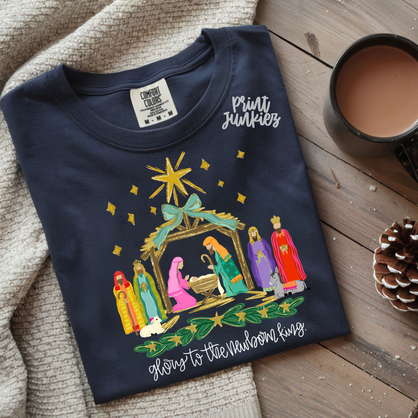 Glory to the Newborn King Manger Scene - DTF
