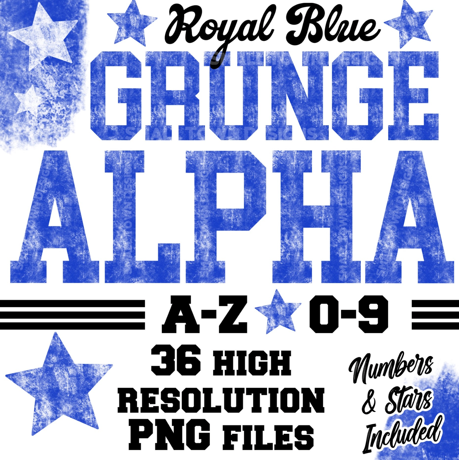 Royal Blue Acid Wash Varsity - CUSTOM - DTF