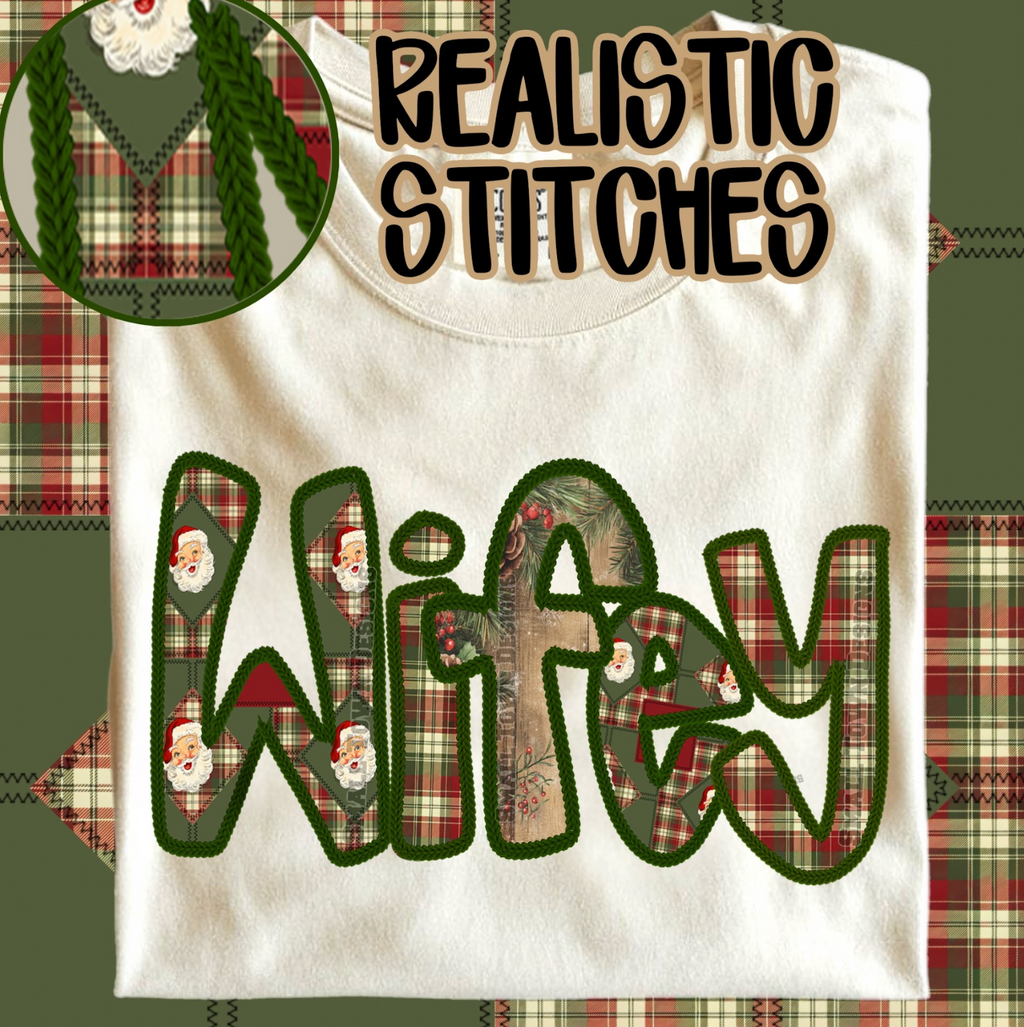 Stitched Santa Quilt - CUSTOM - DTF