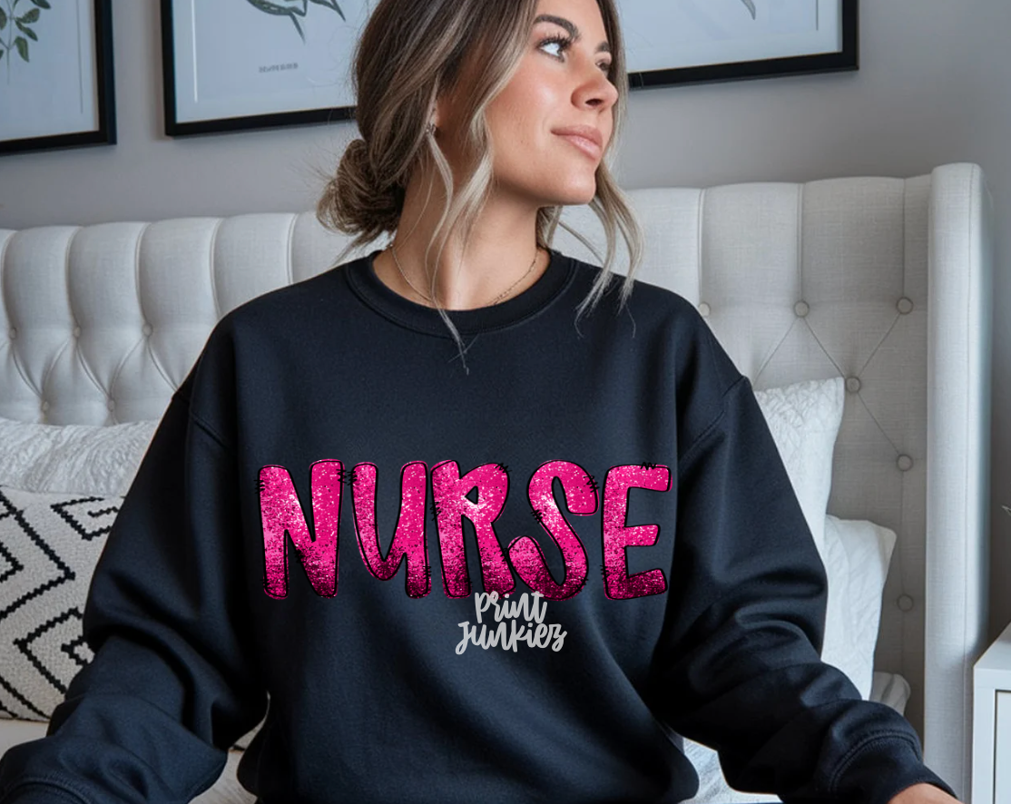 Pink Ombre Sequin Alpha - CUSTOM - DTF