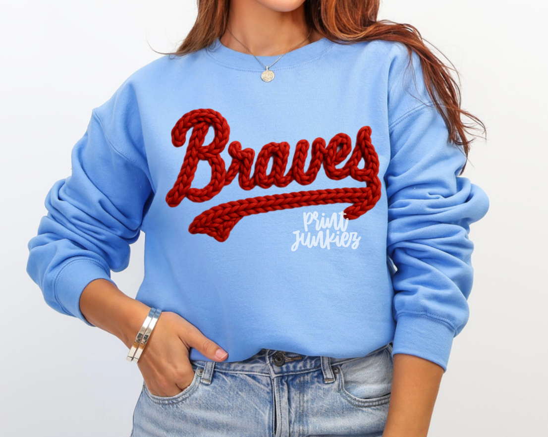 Braves Faux Crochet - DTF