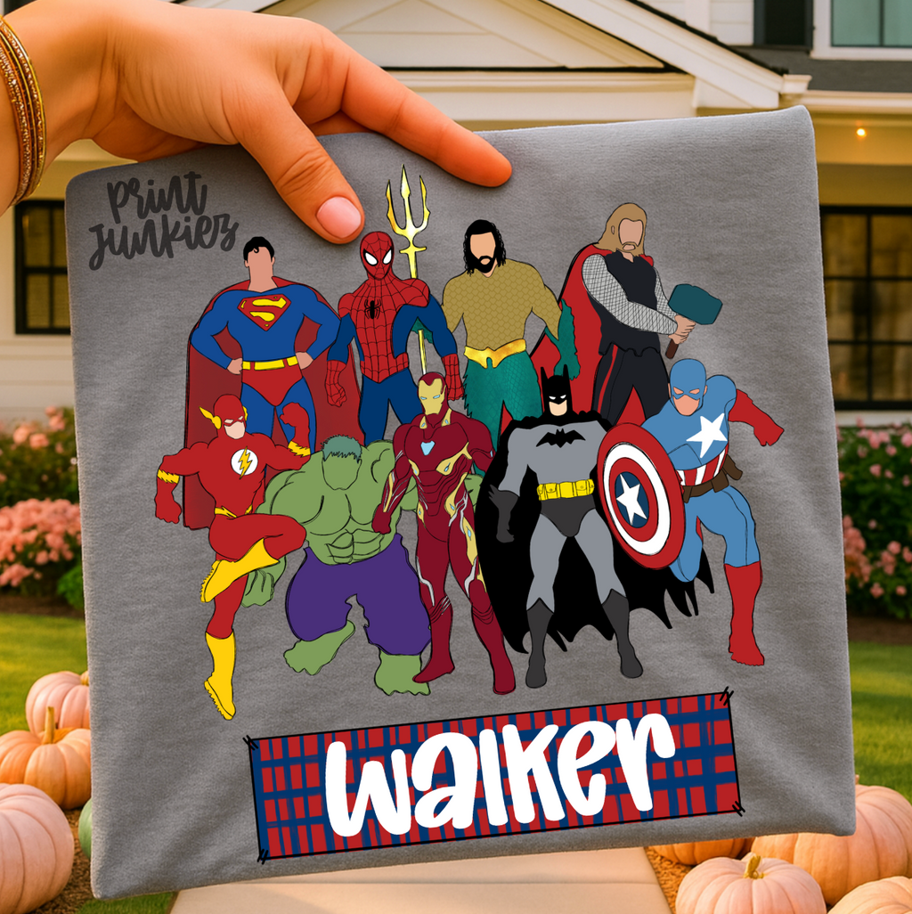 Superheroes Name Tag - CUSTOM - DTF