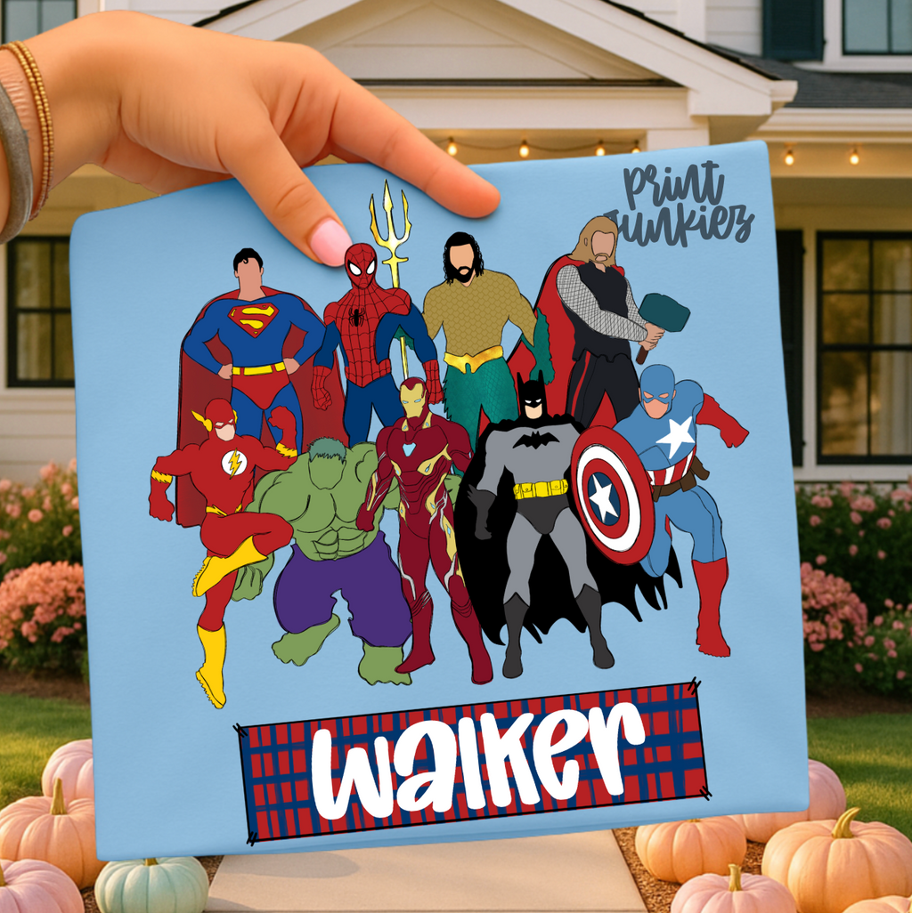 Superheroes Name Tag - CUSTOM - DTF