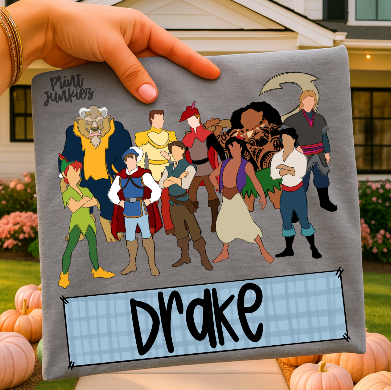 Boy characters Name Tag - CUSTOM - DTF