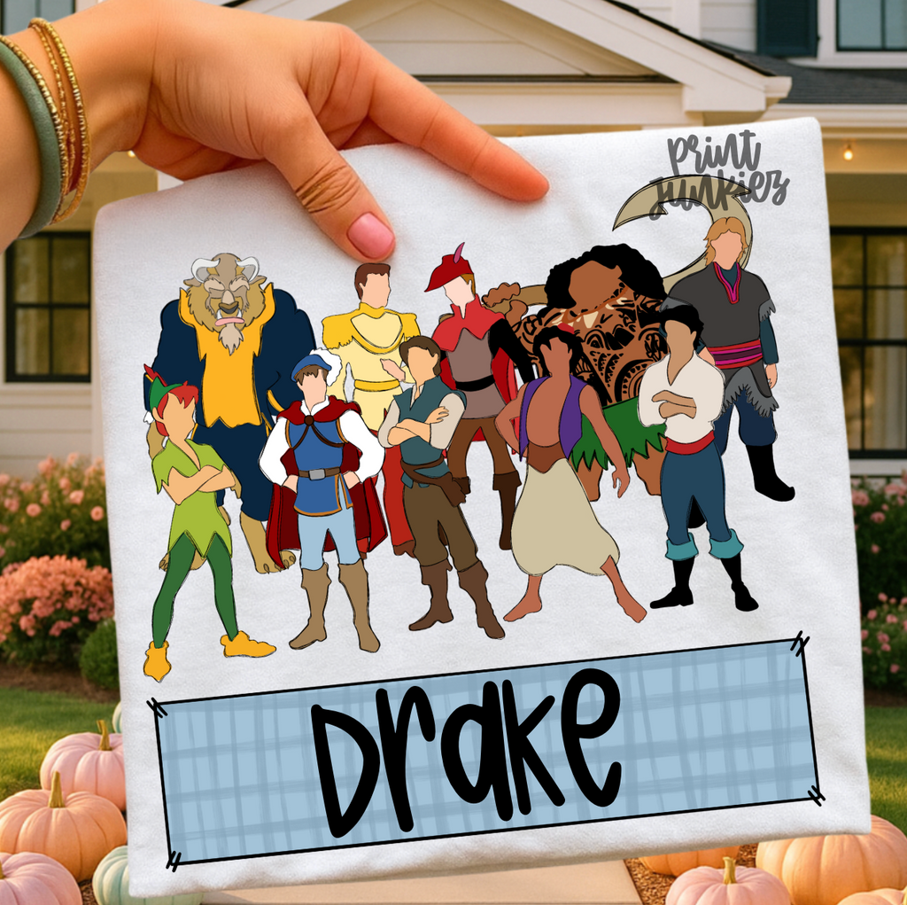 Boy characters Name Tag - CUSTOM - DTF