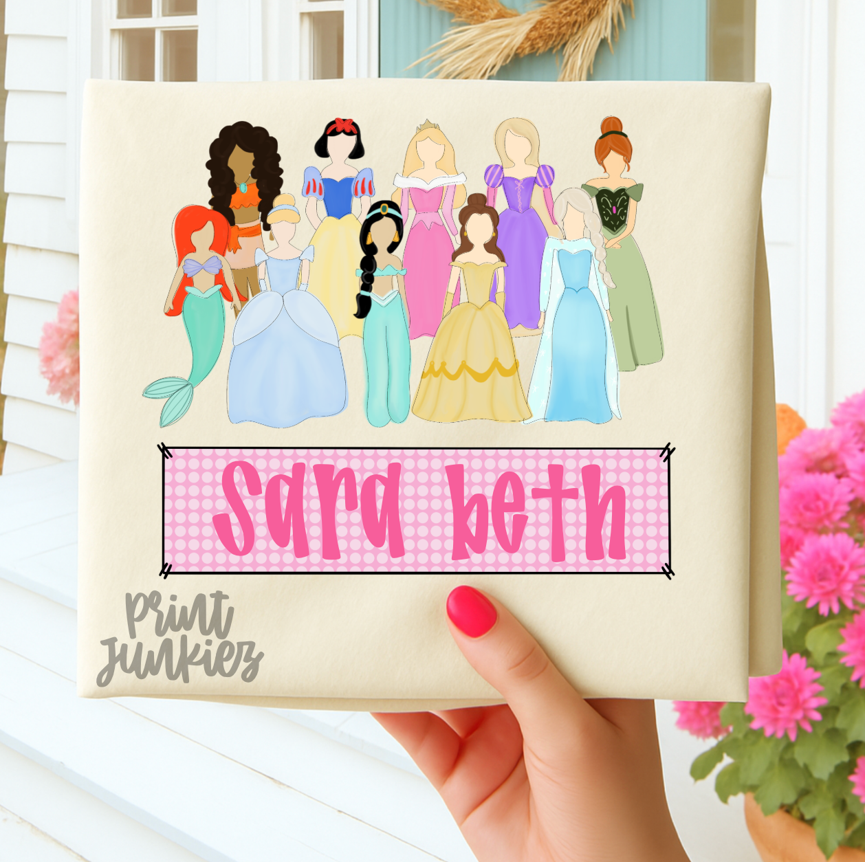 Princesses Checkered Name Tag - CUSTOM - DTF