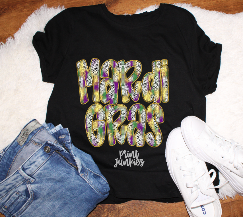 Mardi Gras Doodle Brushstroke - DTF
