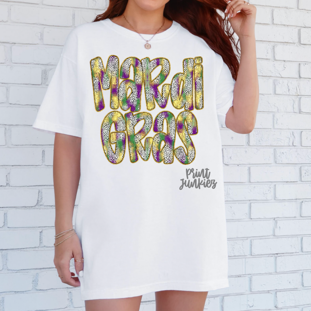 Mardi Gras Doodle Brushstroke - DTF