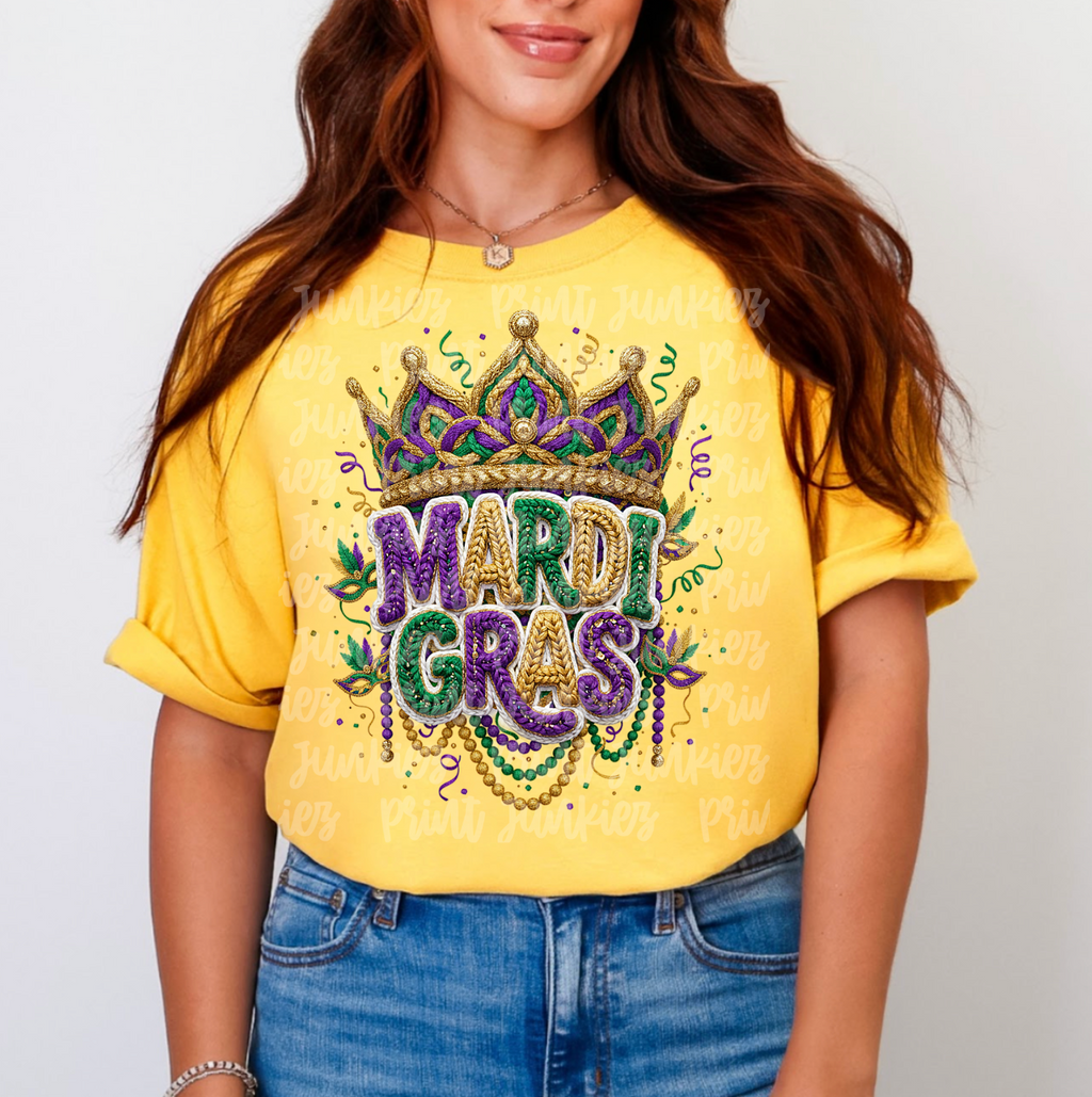 Mardi Gras Crown Faux Coquette - DTF