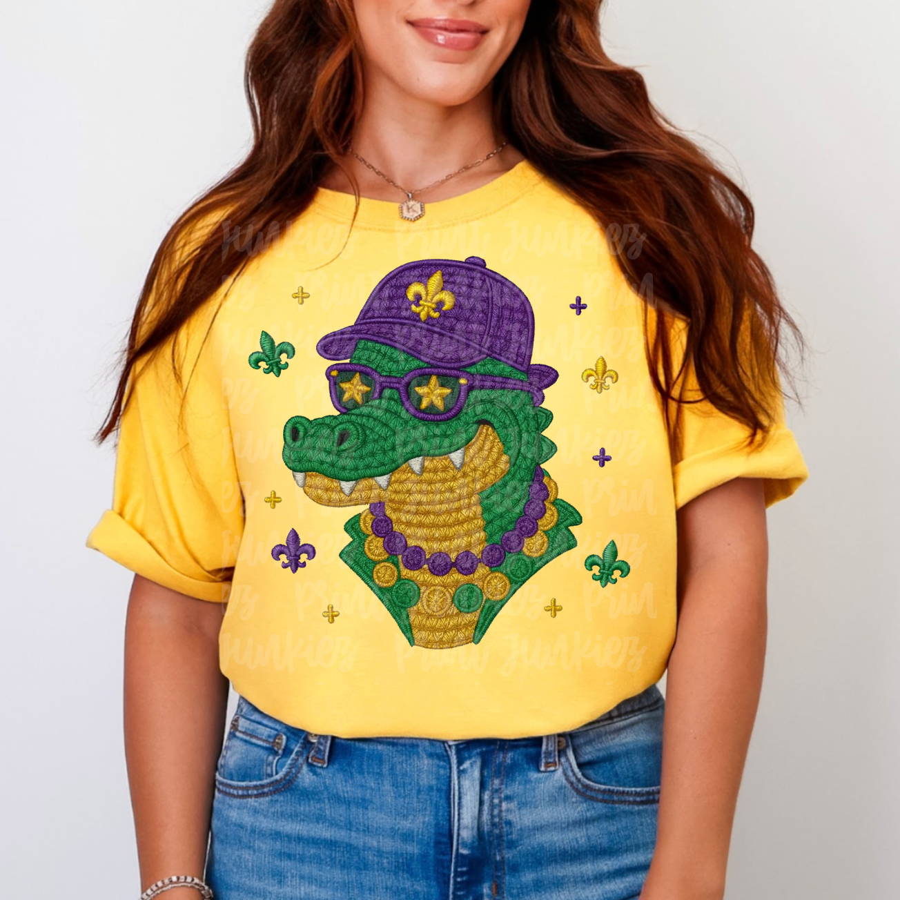 Alligator Mardi Gras Faux Coquette - DTF