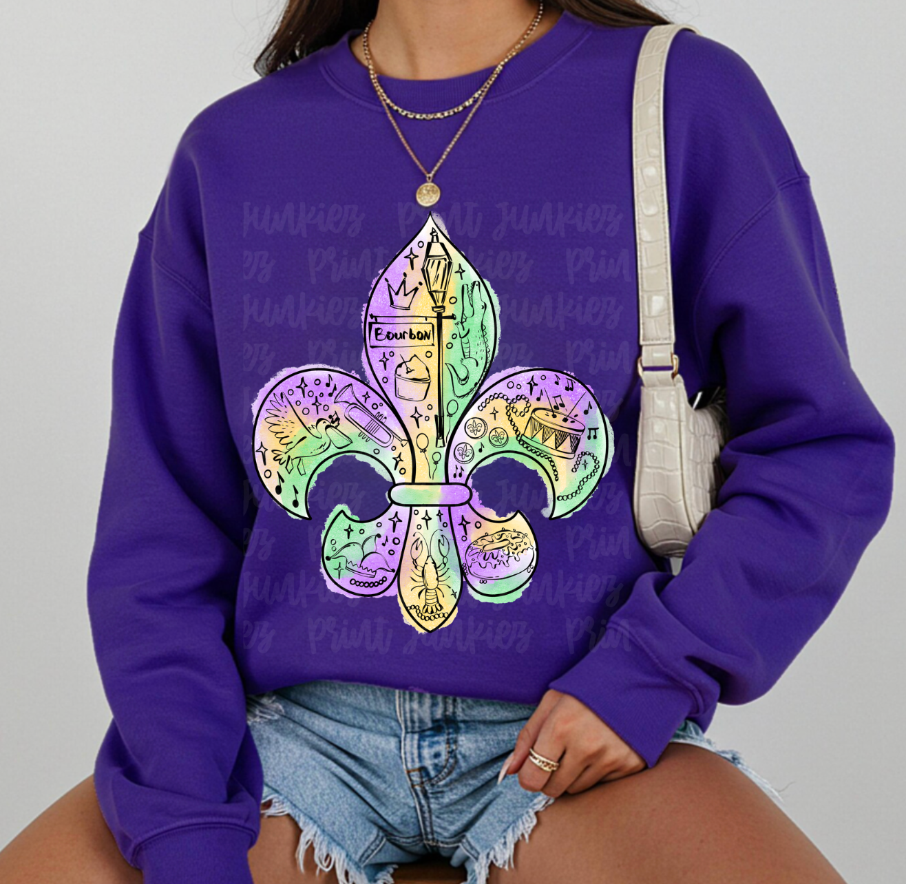 Mardi Gras Fleur-de-lis  - DTF