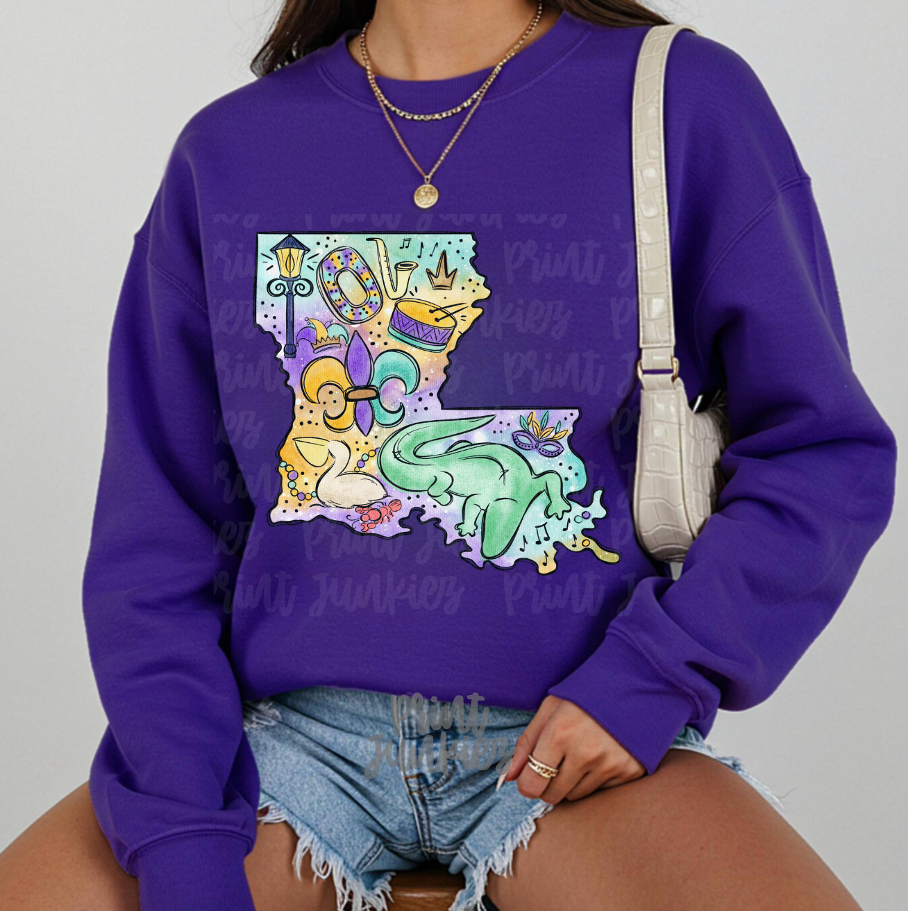 Watercolor Louisiana State - DTF