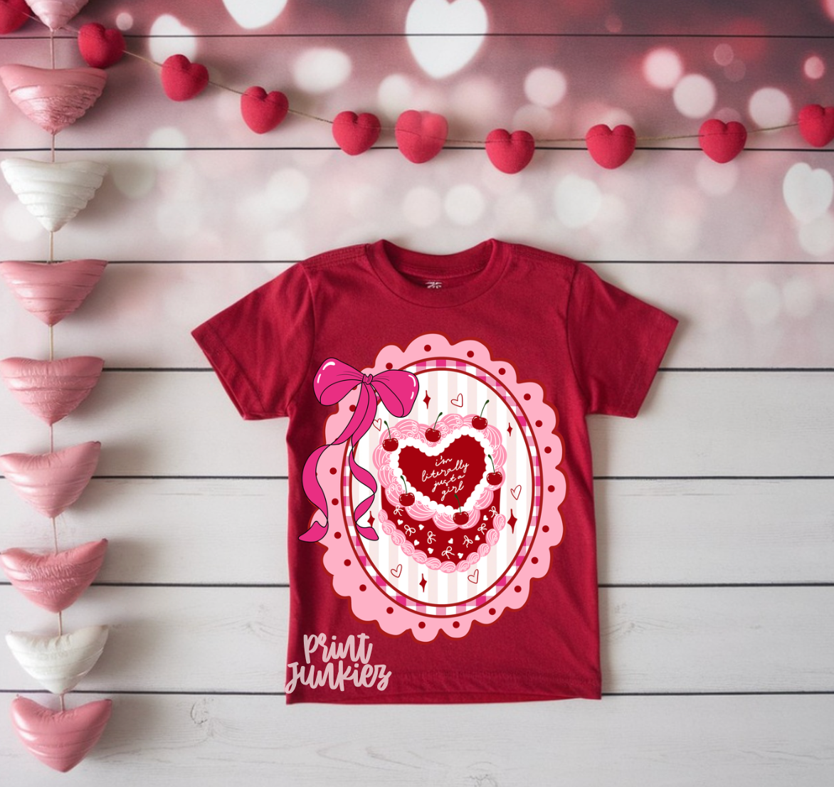 Literally Just A Girl Valentine Cake - DTF