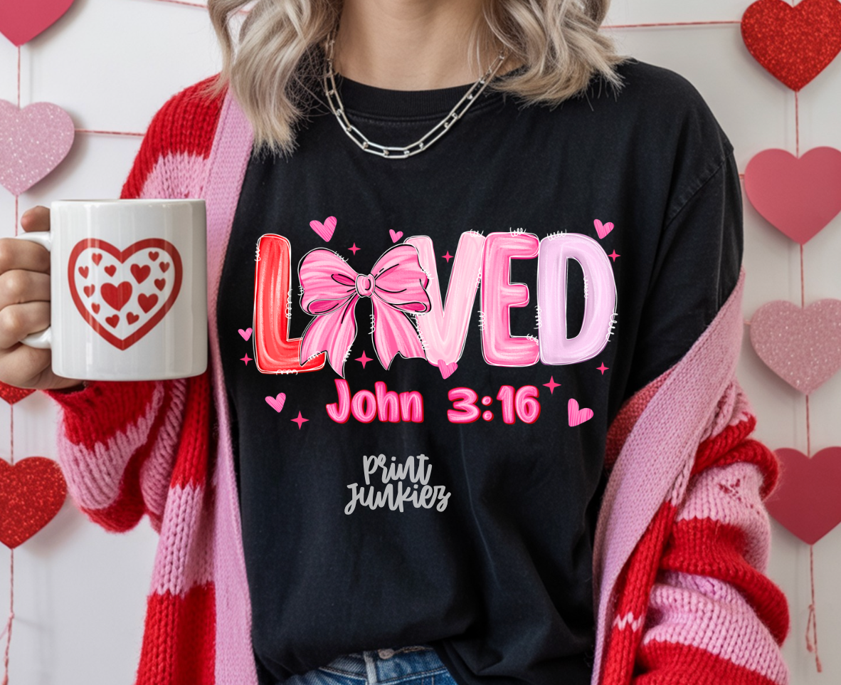 Loved John 3:16 Bow - DTF