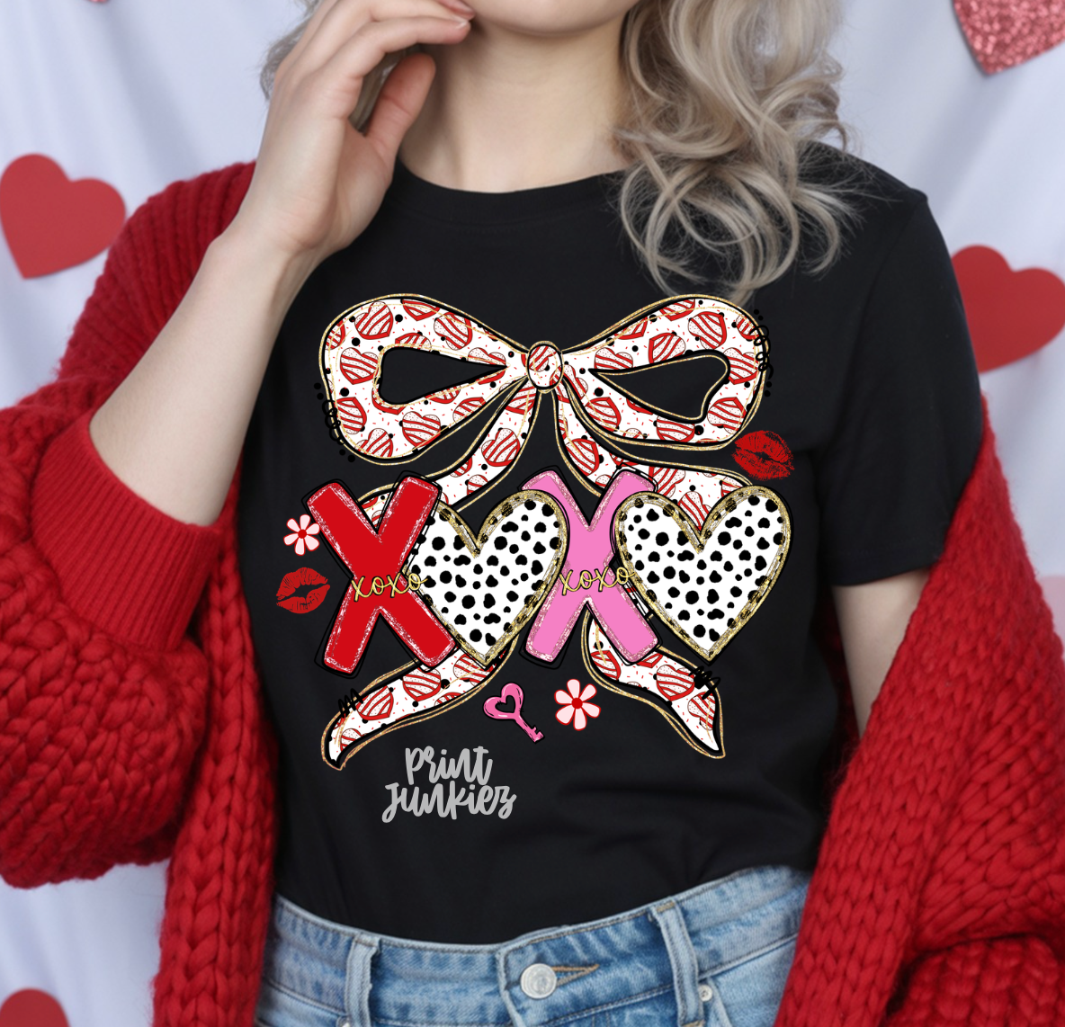 XOXO Coquette Heart Bow - DTF