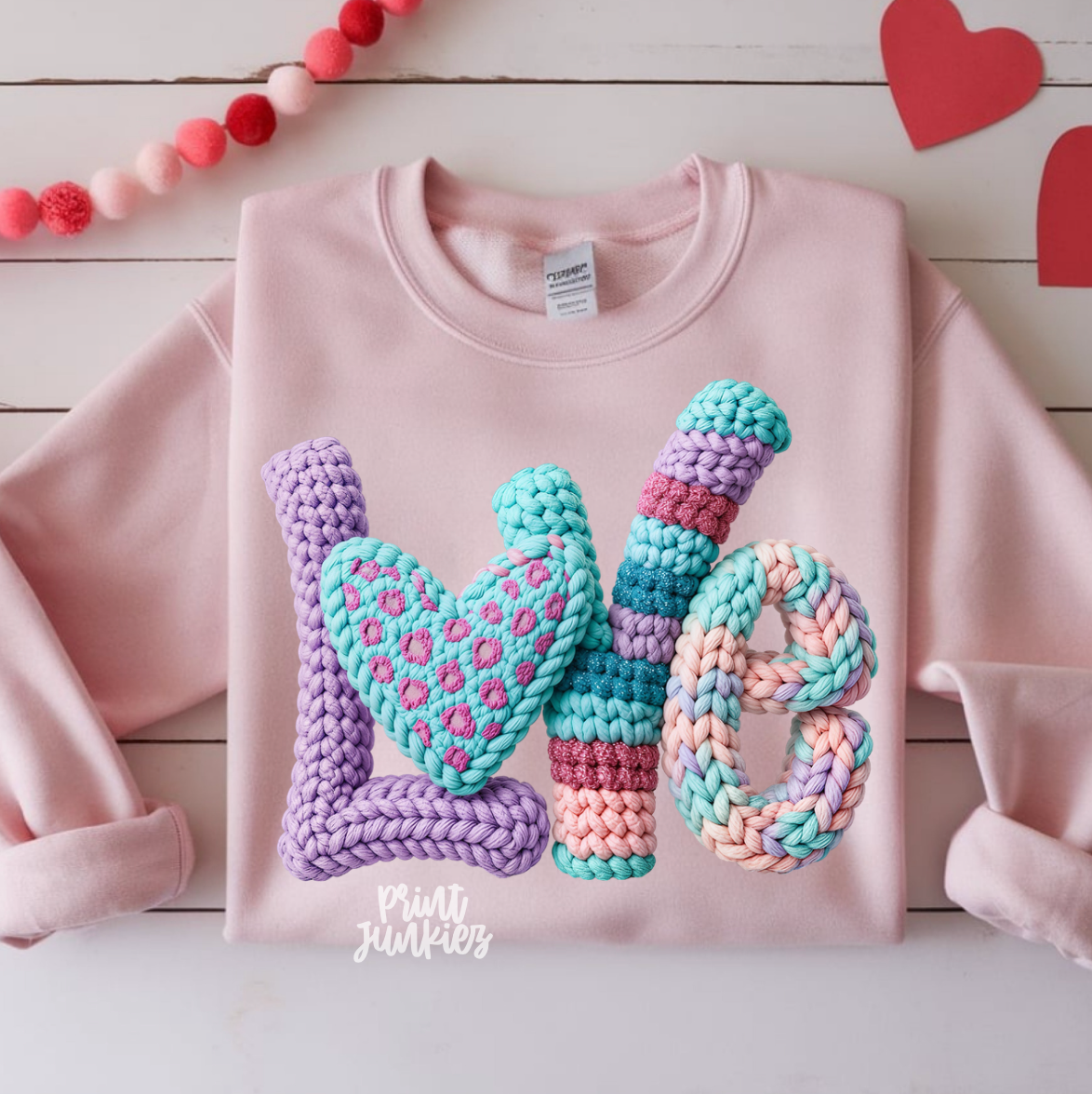 Love Pastel Faux Crochet - DTF