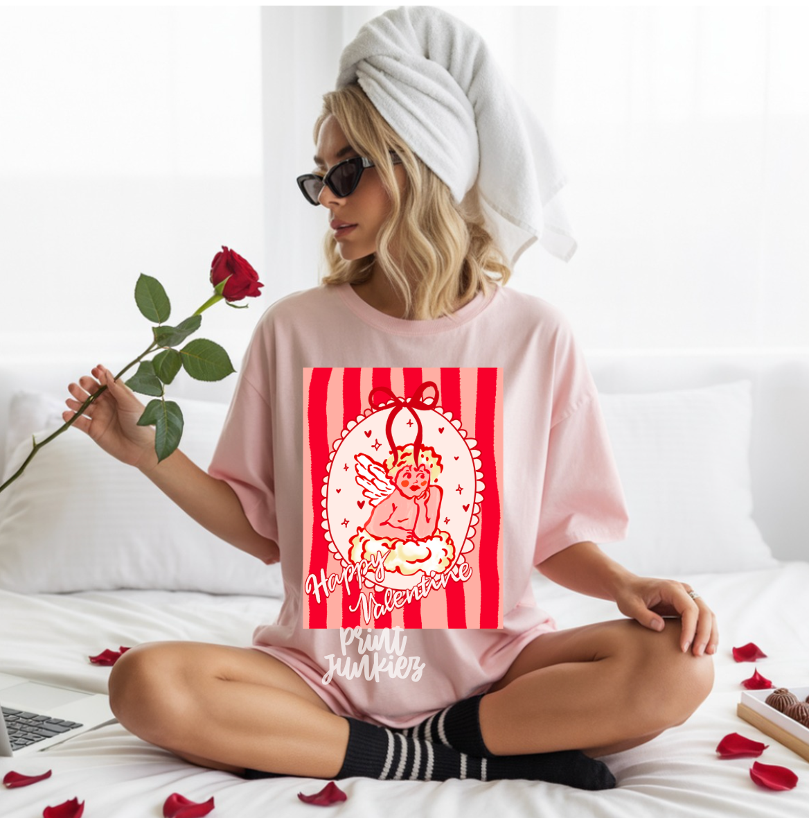 Happy Valentine Cupid Framed - DTF