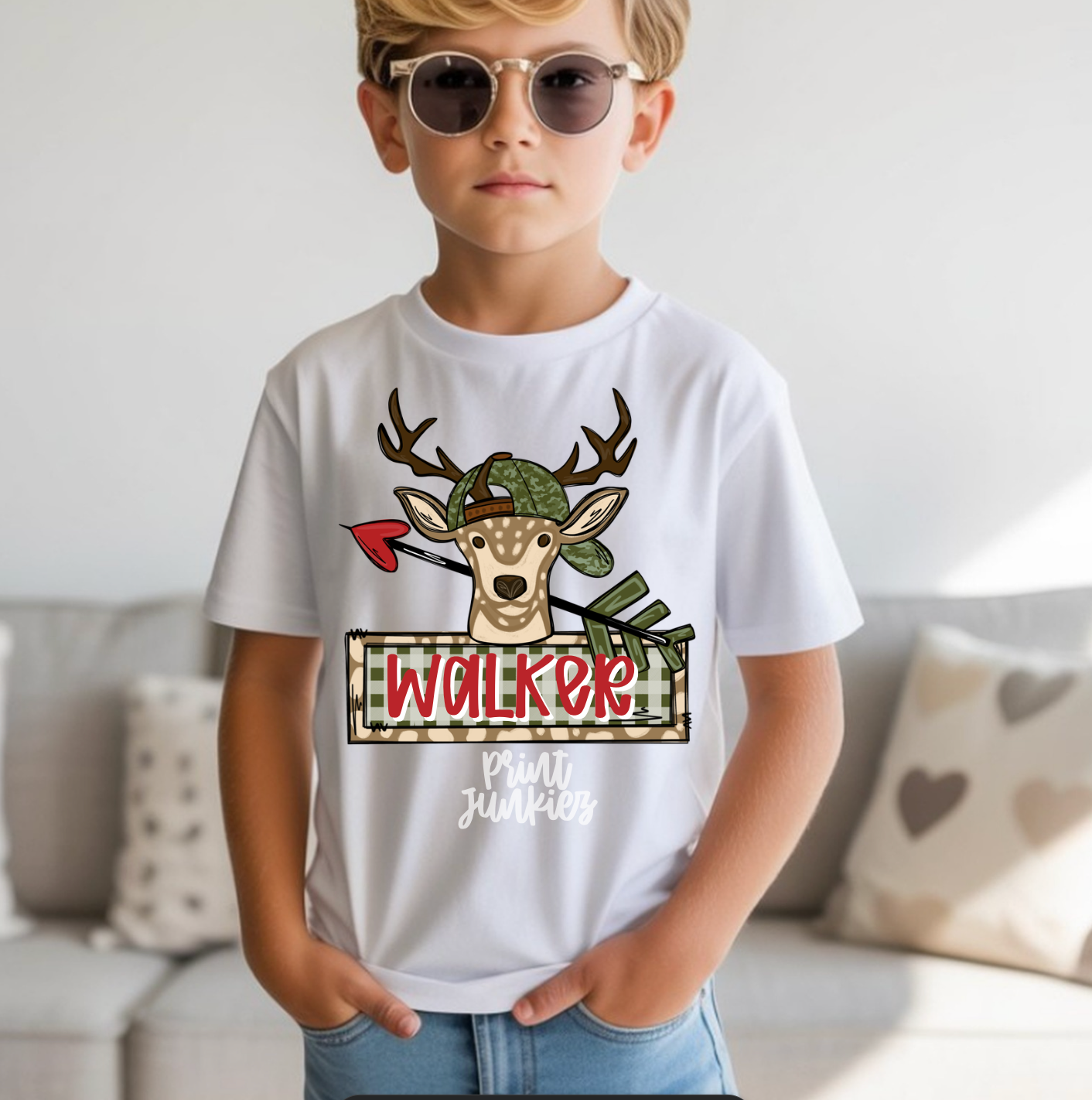 Deer Heart Arrow Name Tag - CUSTOM - DTF