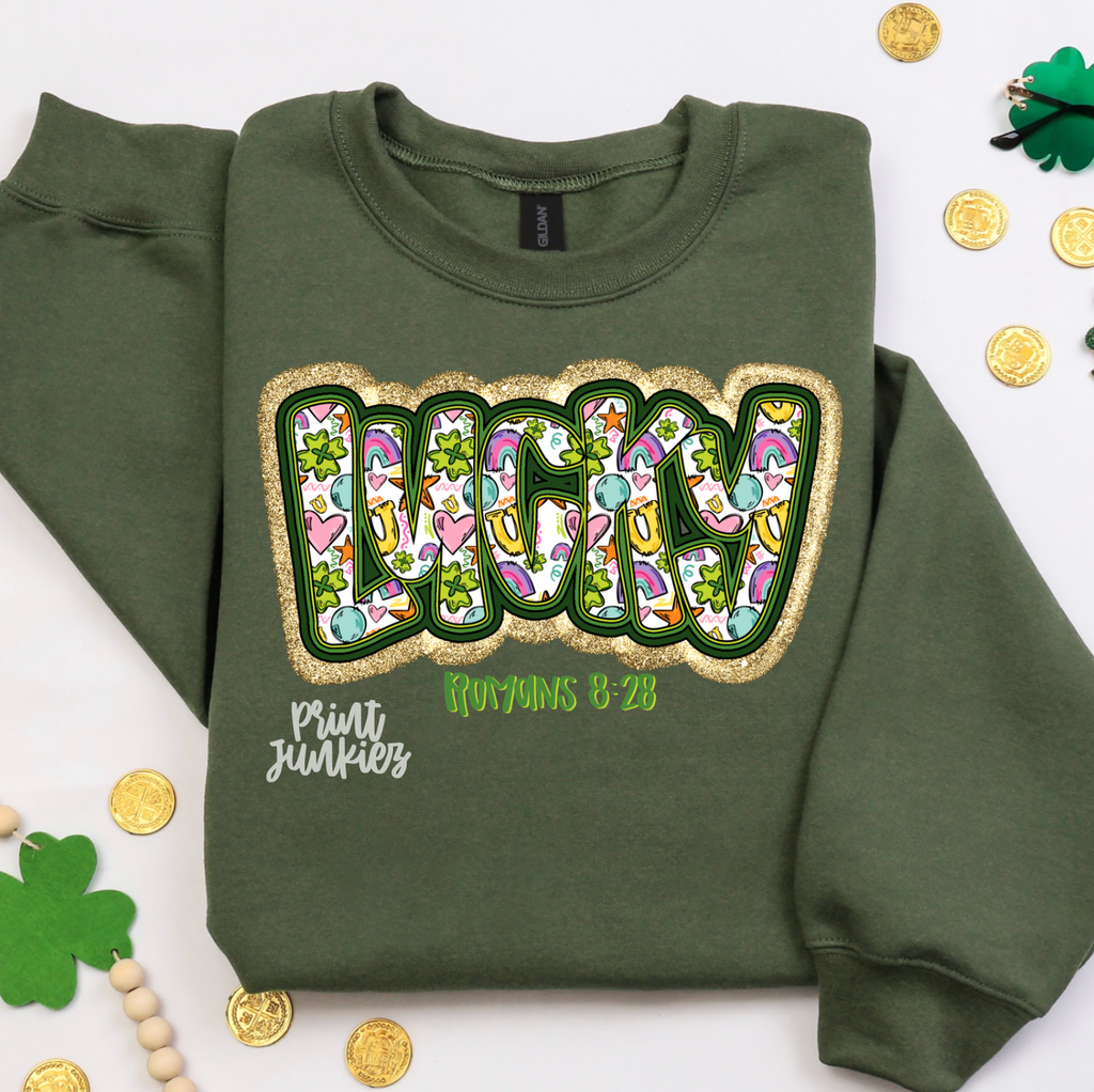 Lucky Glitter Doodle Charms - DTF